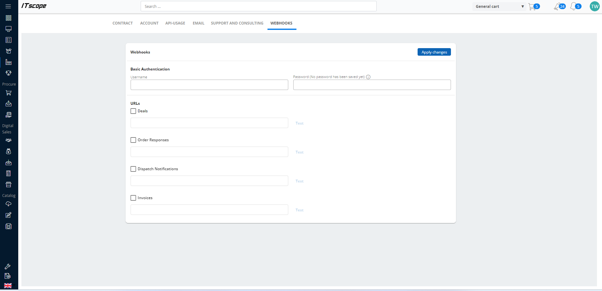 Set up webhooks - ITscope Guide